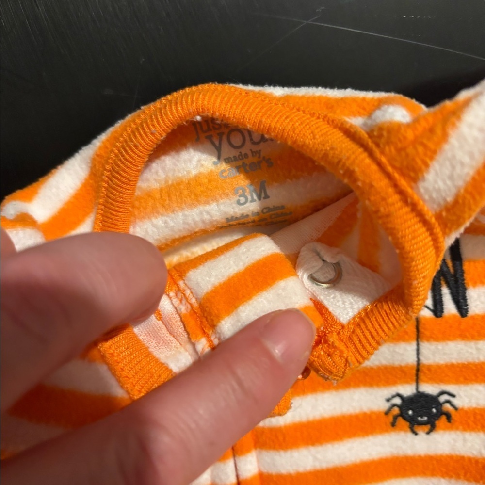 My First Halloween Striped Footie Pajamas- 3M - Picture 2 of 3